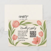 Tulip Ever After QR Code RSVP Kaart (Voorkant / Achterkant)