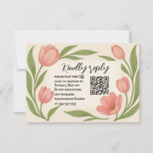 Tulip Ever After QR Code RSVP Kaart