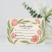 Tulip Ever After RSVP kaart (Staand voorkant)