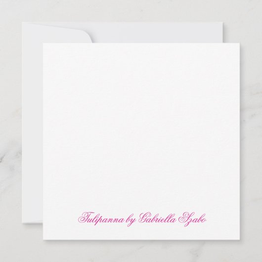 Tulip fairy square birthday card (Achterkant)