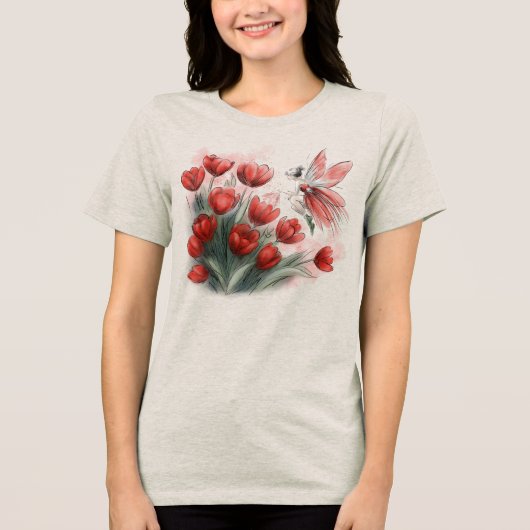 Tulip Fairy Tri-Blend Shirt (Voorkant)