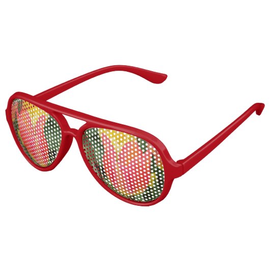 Tulip Festival Retro Party Shades, Red Aviator Zonnebril (Gekanteld)