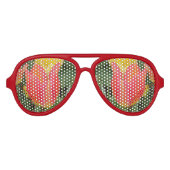 Tulip Festival Retro Party Shades, Red Aviator Zonnebril (Voorkant)