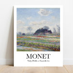 Tulip Fields op Sassenheim door Claude Monet Poster<br><div class="desc">Dit poster bevat een hoogwaardige reproductie van Claude Monets landschapsschilderij uit 1886, getiteld Tulpenvelden in Sassenheim. Het schilderij show een uitzicht van de kleurrijke tulpenvelden bij Sassenheim, waar Monet in 1886 op bezoek was. Op het schilderij staan rijen rode, gele en paarse bloemen afgebeeld, in contrast met het groene gras...</div>