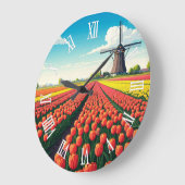 Tulip Fields Windmill Holland Netherlands Grote Klok (Hoek)