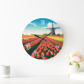 Tulip Fields Windmill Holland Netherlands Grote Klok (Huis)