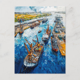 Tulip Fields with Barn and Stream Fantasy Painting Briefkaart