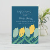 Tulip Floral Easter Dinner Brunch Family Blue Kaart (Staand voorkant)