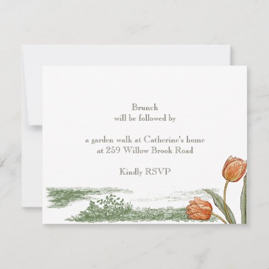  Tulip Floral Elegant Birthday Party Invita Kaart (Achterkant)