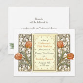 Tulip Floral Elegant Birthday Party Invita Kaart (Voorkant / Achterkant)
