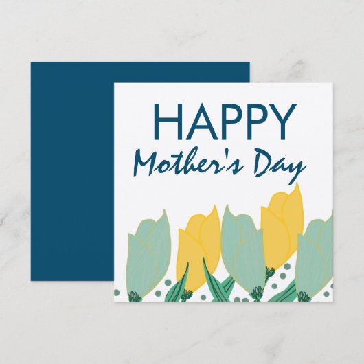 Tulip Floral Happy Moederdag Hand getekend Kaart (Voorkant / Achterkant)