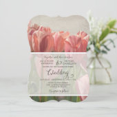 Tulip Floral Modern Spring Wedding Wood Rustic Kaart (Staand voorkant)