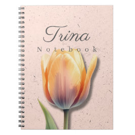 Tulip Floral Notebook Name | Pastel Journal Notitieboek