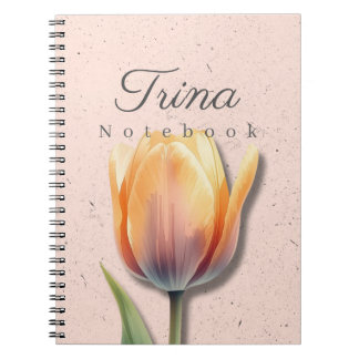 Tulip Floral Notebook Name | Pastel Journal Notitieboek