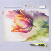 Tulip Floral-Waterverf ontkoppeling Tissuepapier (Craft)