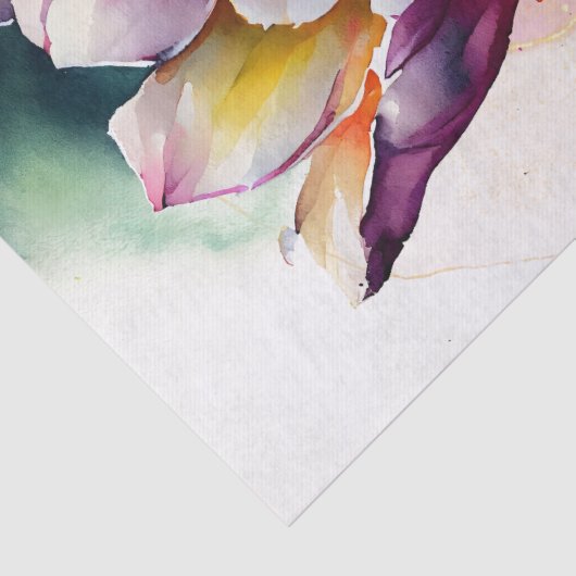 Tulip Floral-Waterverf ontkoppeling Tissuepapier (Detail)