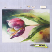 Tulip Floral-Waterverf ontkoppeling Tissuepapier (Craft)