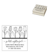 Tulip Floral Whimsical Script Creëer Uw eigen Rubberstempel (Gestempeld)