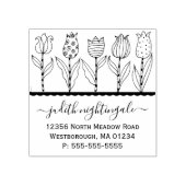 Tulip Floral Whimsical Script Creëer Uw eigen Rubberstempel (Afrduk)