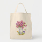Tulip Florist Pail Grocery Canvas tas (Voorkant)
