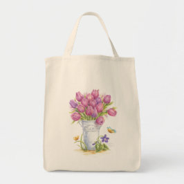Tulip Florist Pail Grocery Canvas tas