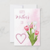 Tulip Flower Bouquet Happy Moederdag Kaart (Voorkant)