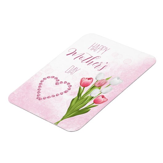 Tulip Flower Bouquet Happy Moederdag Kaart Magneet (Linkerzijde)