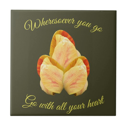 Tulip Flower Go With Your Heart Inspirational  Tegeltje (Voorkant)