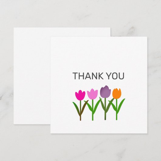 Tulip Flower Hartelijk dank Bedankkaart (Voorkant / Achterkant)