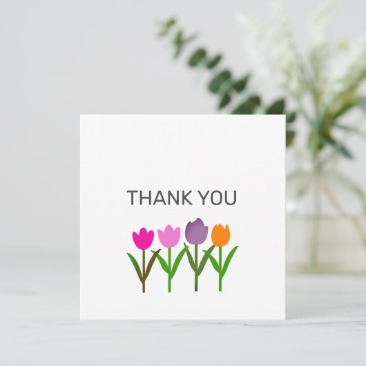 Tulip Flower Hartelijk dank Bedankkaart (Staand voorkant)