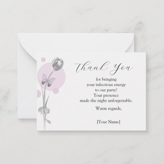 Tulip Flower Hartelijk dank Notitiekaartje (Voorkant)