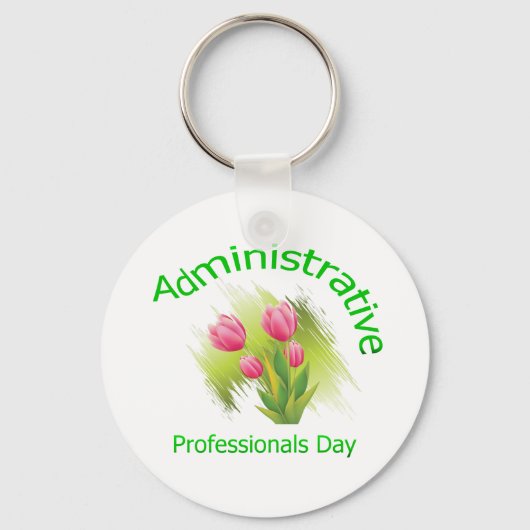 Tulip Flowers Administrative Professionals Day Sleutelhanger (Voorkant)