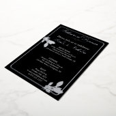 Tulip Flowers Black Rehearsal Dinner Folie Uitnodiging (Gedraaid)