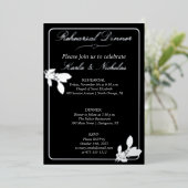 Tulip Flowers Black Rehearsal Dinner Folie Uitnodiging (Staand Voorkant)