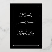 Tulip Flowers Black Rehearsal Dinner Folie Uitnodiging (Achterkant)