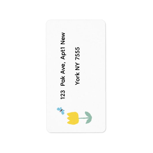 tulip flowers butterfly etiket (Voorkant)