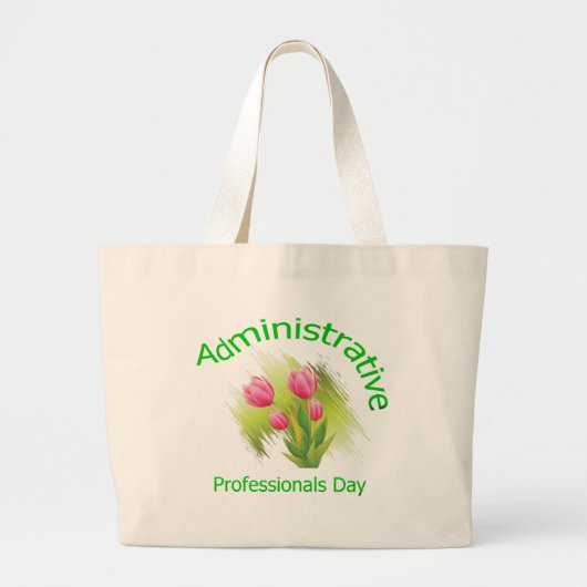 Tulip Flowers Grote Tote Bag (Voorkant)