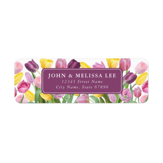 Tulip Flowers Retouradres Labels (Voorkant)