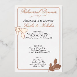 Tulip Flowers White Rehearsal Dinner Folie Uitnodiging