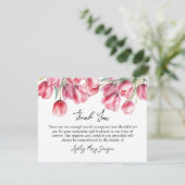 Tulip Funeral Thank You Card Bereavement Bedankkaart (Staand voorkant)