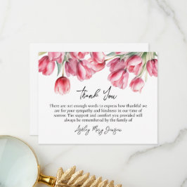 Tulip Funeral Thank You Card Bereavement Bedankkaart
