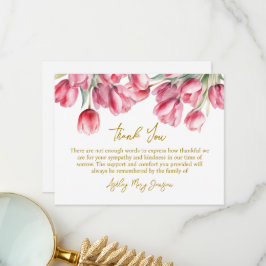 Tulip Funeral Thank You Card Bereavement Bedankkaart
