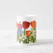Tulip Garden 10oz Bone China Beker