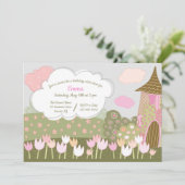 Tulip Garden Birthday Party Kaart (Staand voorkant)