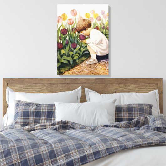 Tulip Garden Canvas Afdruk (Insitu (Slaapkamer))
