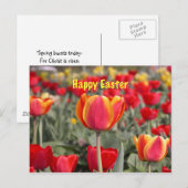 Tulip Garden Happy Pasen Feestdagenkaart (Voorkant / Achterkant)