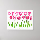 Tulip Garden Print in Fuchsia Pink en Green (Voorkant)