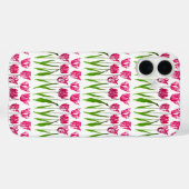 Tulip Garden Print in Fuchsia Pink en Green Case-Mate iPhone Case (Achterkant (horizontaal))