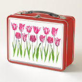 Tulip Garden Print in Shades of Fuchsia Pink en G (Voorkant)