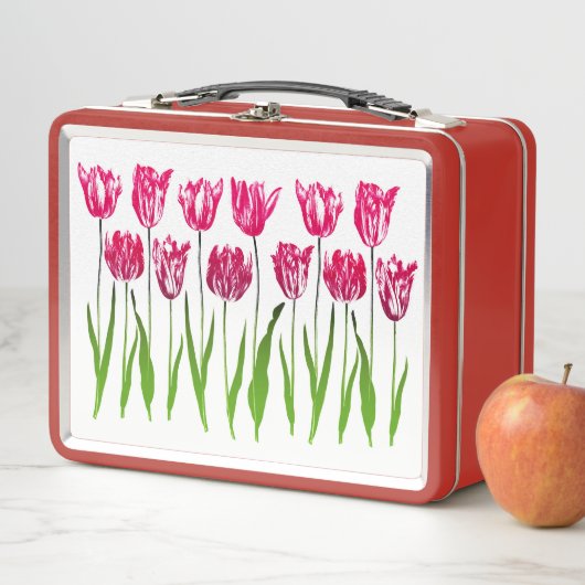 Tulip Garden Print in Shades of Fuchsia Pink en G (In situ)